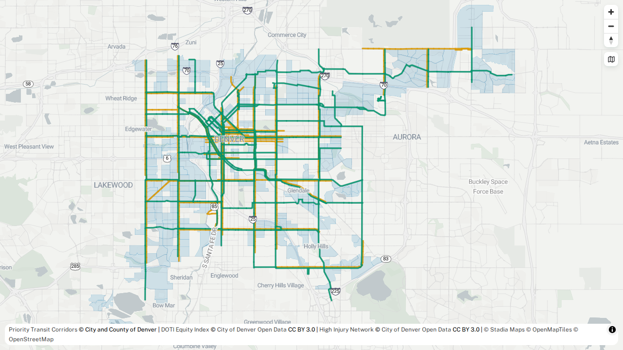 Denver Main Streets Map screenshot